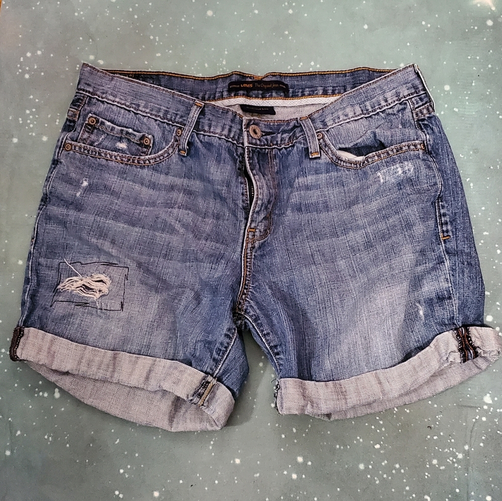 Levi's distressed denim shorts